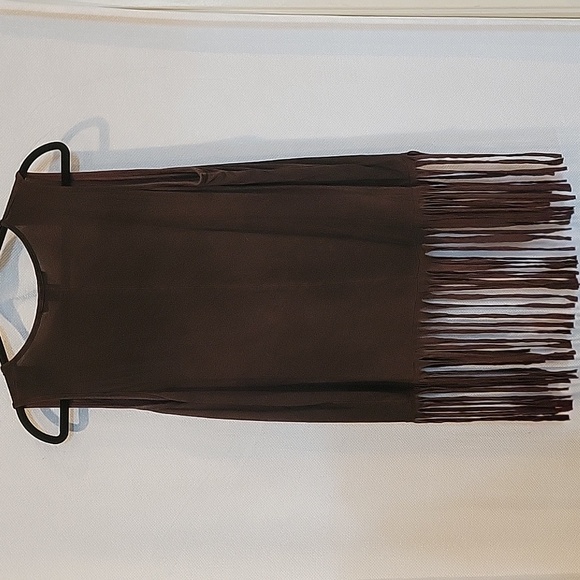 Rock & Roll Cowgirl Fringe vest tank top dark brown Nashville - Picture 5 of 5